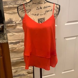 Red Strappy Blouse by Blue Rain.  Sz M